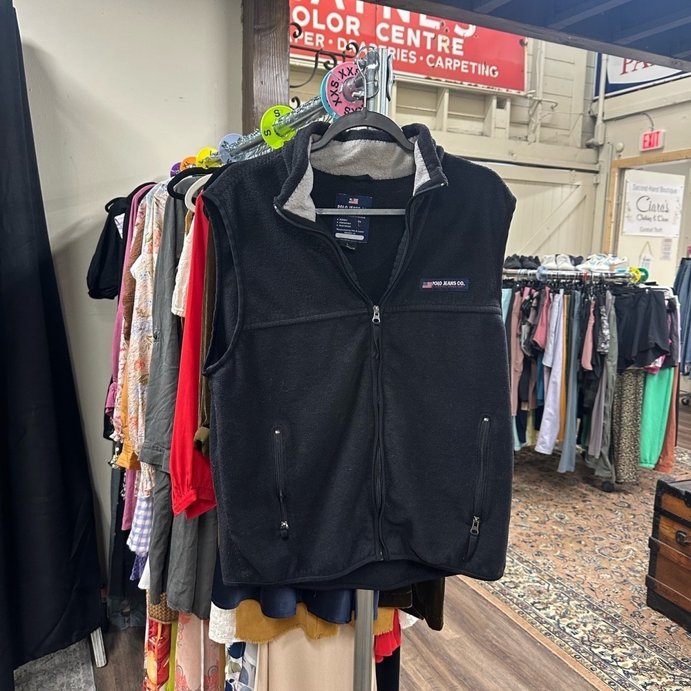 Ralph Lauren Polo Jeans co black fleece vest